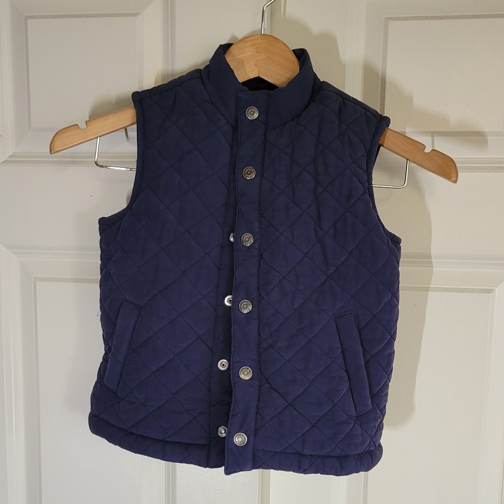 Janie and Jack Quilted Vest in Navy Blue (size 3 to 4)